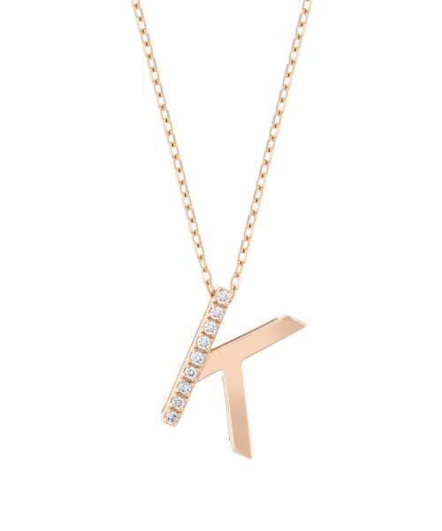 0,05 Karat Pırlanta K Harf Kolye